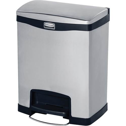 Slim Jim&reg; Waste Container, Stainless Steel, 8 US gal. Capacity OSI Industrial Sales