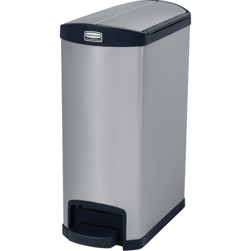 Contenant &agrave; d&eacute;chets Slim Jim , Acier inoxydable, Capacit&eacute; 13 gal. US OSI Industrial Sales