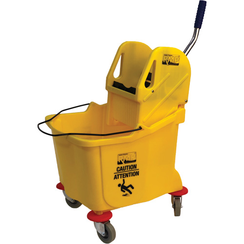 Mop Bucket and Wringer, Down Press, 9.5 US Gal.(38 Quart), Yellow OSI Industrial Sales