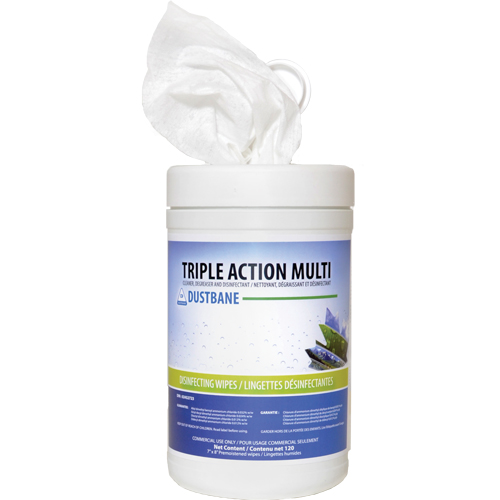 Lingettes d&eacute;sinfectantes Triple Action Multi, 7" x 8", 120 lingettes OSI Industrial Sales