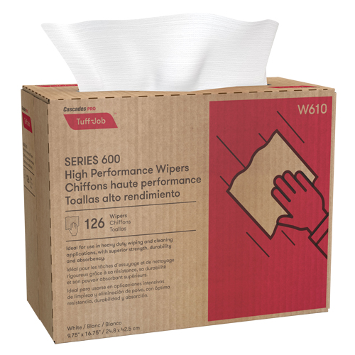 Pro Tuff-Job HP Interfold Popup Wipers, Heavy-Duty, 16-3/4" L x 9-3/4" W OSI Industrial Sales