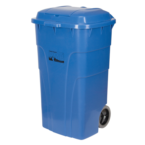 Roll Out Recycling Bin, Curbside, Polyethylene, 65 US gal. OSI Industrial Sales