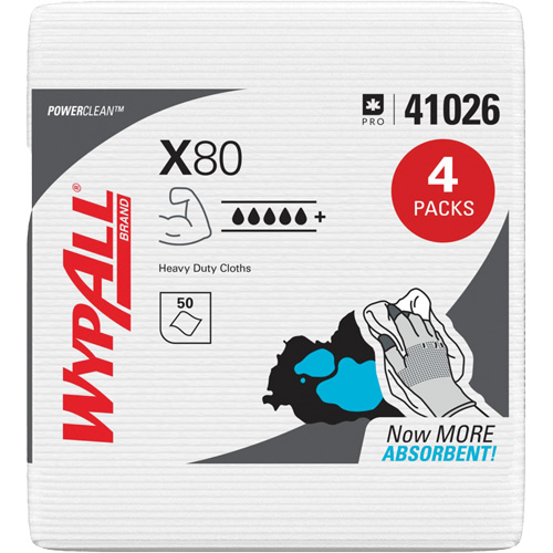 Essuie-tout X80, Robuste, 12-1/2" lo x 12" la OSI Industrial Sales