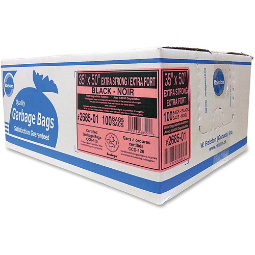 Industrial Garbage Bags, X-Strong, 50" W x 35" L, 1.17 mils, Black OSI Industrial Sales