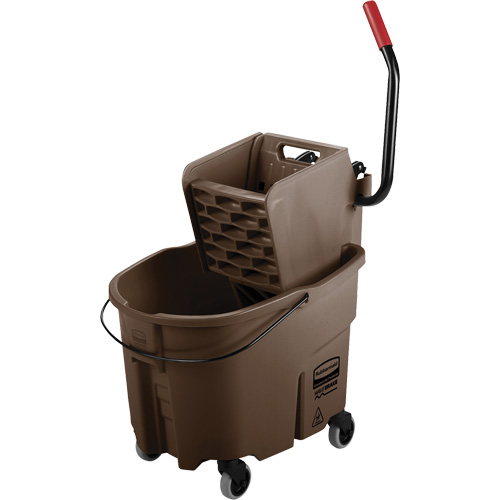 WaveBrake&reg; Mop Bucket & Wringer Combo Pack, Side Press, 8.75 US Gal.(35 Quart), Brown OSI Industrial Sales