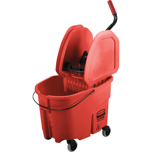 WaveBrake&reg; Mop Bucket & Wringer Combo Pack, Down Press, 8.75 US Gal.(35 Quart), Red OSI Industrial Sales