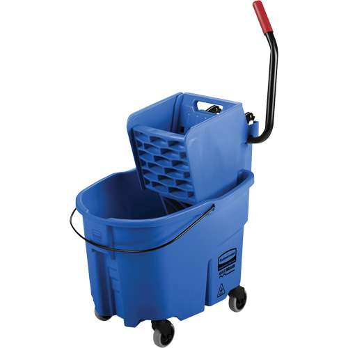 WaveBrake&reg; Mop Bucket & Wringer Combo Pack, Side Press, 8.75 US Gal.(35 Quart), Blue OSI Industrial Sales