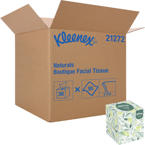 Kleenex&reg; Naturals Boutique* Facial Tissue, 2 Ply, 7.8" L x 8.3" W, 95 Sheets/Box OSI Industrial Sales