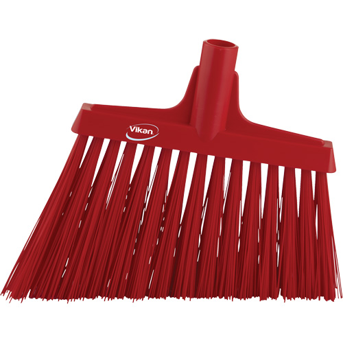 Angle Broom Head, X-Coarse Bristles, 12", Polyester, Red OSI Industrial Sales