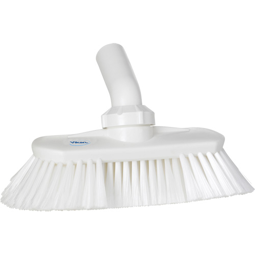 Angle-Adjustable Water-Fed Washing Brush, Soft Bristles, 9-1/4" Long, White OSI Industrial Sales
