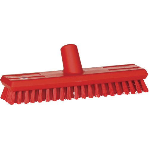 Water-Fed Deck Scrub Brush, X-Coarse Bristles, 10-3/4", Polyester, Red OSI Industrial Sales
