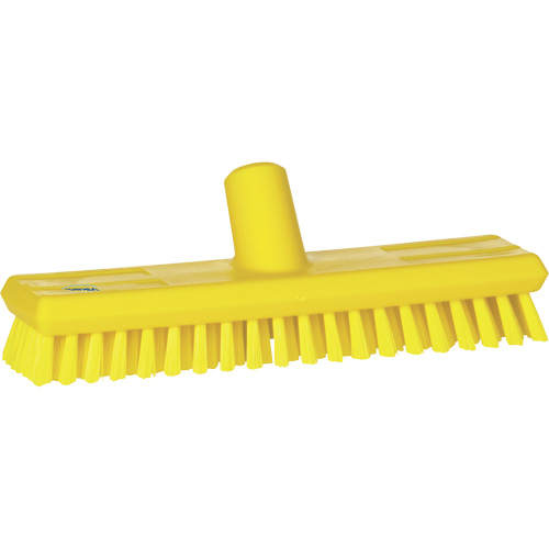 Water-Fed Deck Scrub Brush, X-Coarse Bristles, 10-3/4", Polyester, Yellow OSI Industrial Sales