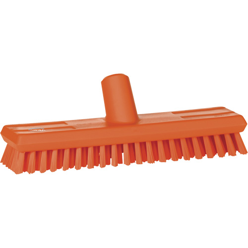 Brosse lave-pont aliment&eacute;e en eau, Crins Extra-ferme, 10-3/4", Polyester, Orange OSI Industrial Sales