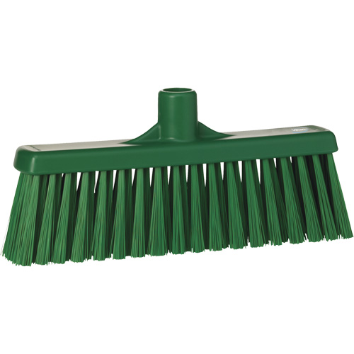 Upright Broom Head, Medium Bristles, 12", Polyester, Green OSI Industrial Sales