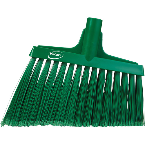 Angled Broom Head, Split Bristles, 11-1/2", Polyester, Green OSI Industrial Sales