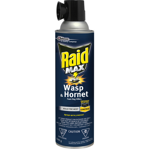 Mousse insecticide contre les gu&ecirc;pes et les frelons Raid Max, 500 g, Canette a&eacute;rosol, &agrave; base de solvant OSI Industrial Sales