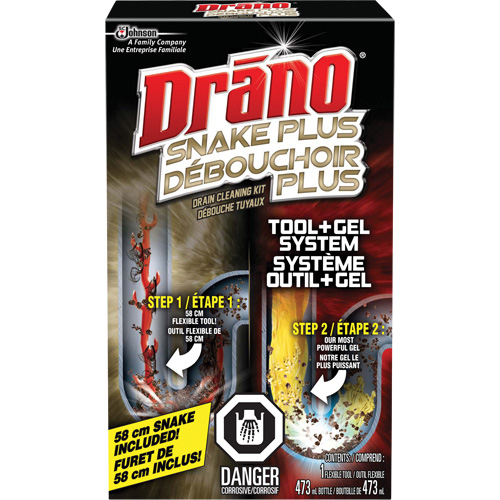 Trousse de furet et gel d&eacute;boucheur pour tuyaux de Drano OSI Industrial Sales