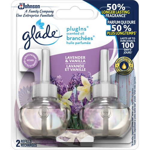 Glade&reg; PlugIns&reg; Scented Oil Refills, Lavender & Vanilla, Cartridge OSI Industrial Sales