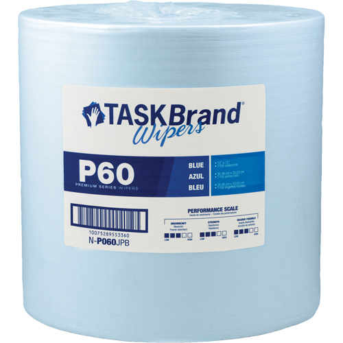 Chiffons de premi&egrave;re qualit&eacute; P60 TaskBrand, Tout usage, 13" lo x 12" la OSI Industrial Sales