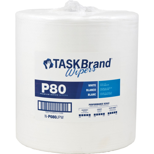 TaskBrand&reg; P80 Premium Series Wipers, Heavy-Duty, 13" L x 12" W OSI Industrial Sales