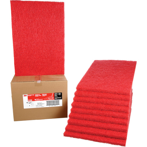 Tampon de nettoyage pour tapis, 14" x 20", Lustrage/Nettoyage, Rouge OSI Industrial Sales