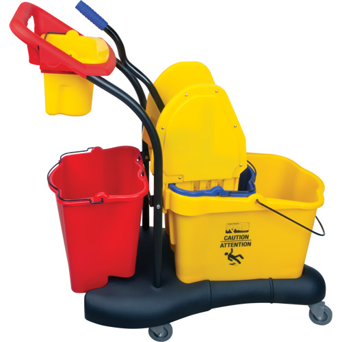 Multifunctional Mop Trolley, Down Press, 9.5 US Gal.(38 Quart), Yellow OSI Industrial Sales