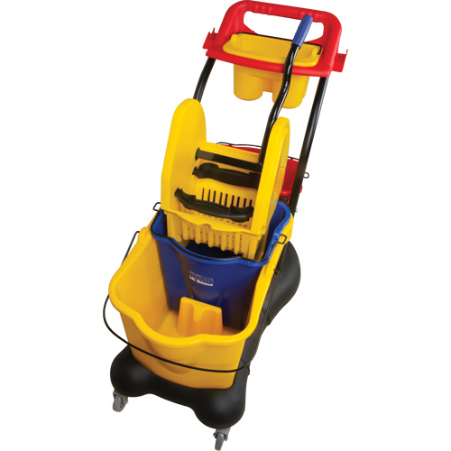 Multifunctional Mop Trolley, Down Press, 9.5 US Gal.(38 Quart), Yellow OSI Industrial Sales