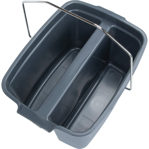 Dual Compartment Bucket, 4.75 US Gal. (19 qt.) Capacity, Grey OSI Industrial Sales