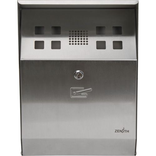 Smoking Receptacle, Wall-Mount, Stainless Steel, 1.6 Litres Capacity, 13-4/5" Height OSI Industrial Sales