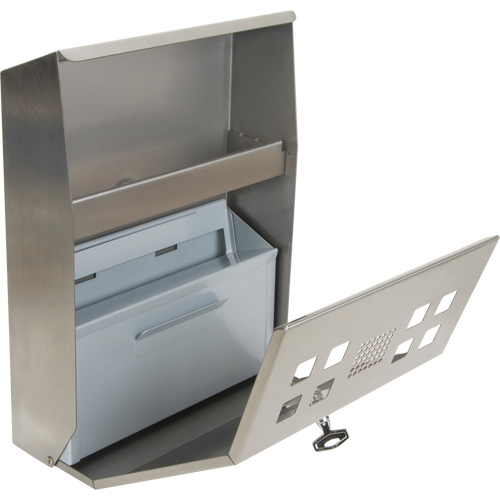 Smoking Receptacle, Wall-Mount, Stainless Steel, 1.6 Litres Capacity, 13-4/5" Height OSI Industrial Sales