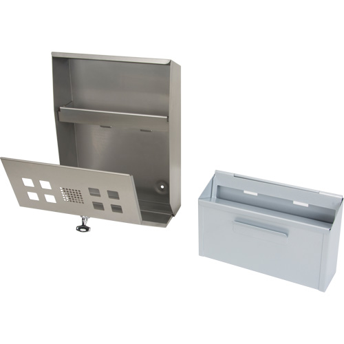 Smoking Receptacle, Wall-Mount, Stainless Steel, 1.6 Litres Capacity, 13-4/5" Height OSI Industrial Sales