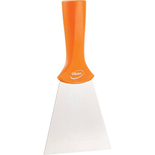 Grattoir en acier inoxydable avec poign&eacute;e montable sur manche, Orange, 4" la x 8" lo OSI Industrial Sales