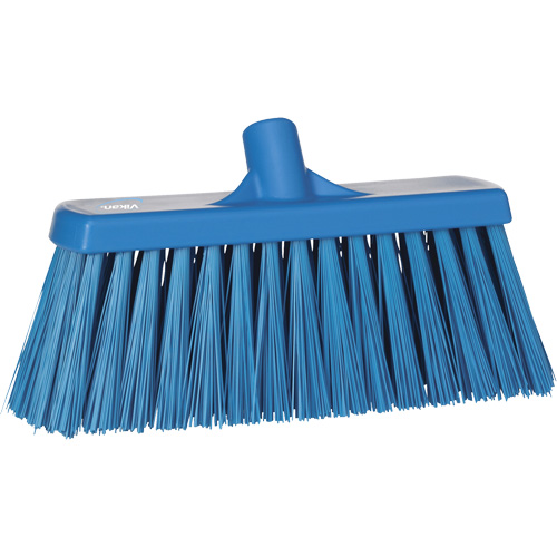 Heavy-Duty Push Broom, Stiff Bristles, 13", Polyester, Blue OSI Industrial Sales