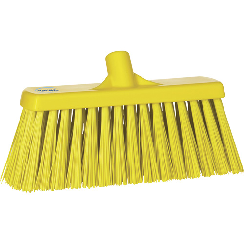 Heavy-Duty Push Broom, Stiff Bristles, 13", Polyester, Yellow OSI Industrial Sales