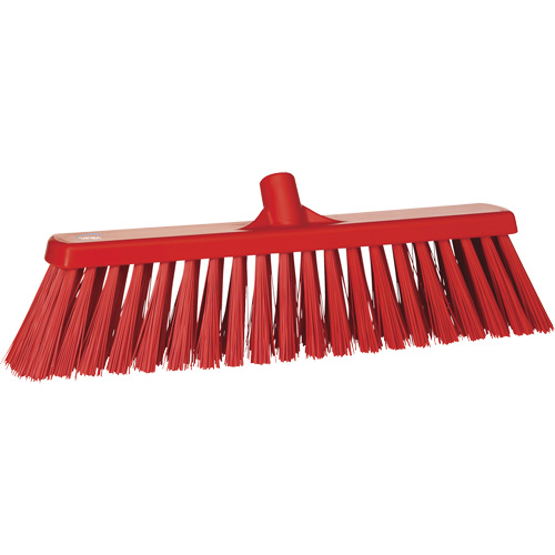 Heavy-Duty Push Broom, Stiff Bristles, 20", Polyester, Red OSI Industrial Sales