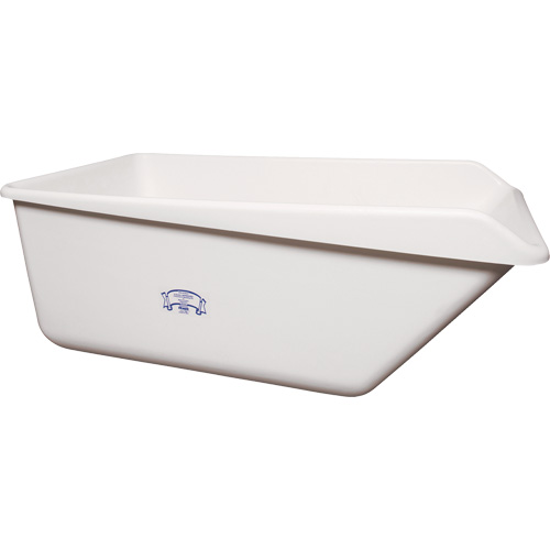 Angled Dump Tub with Drain, Plastic, White OSI Industrial Sales