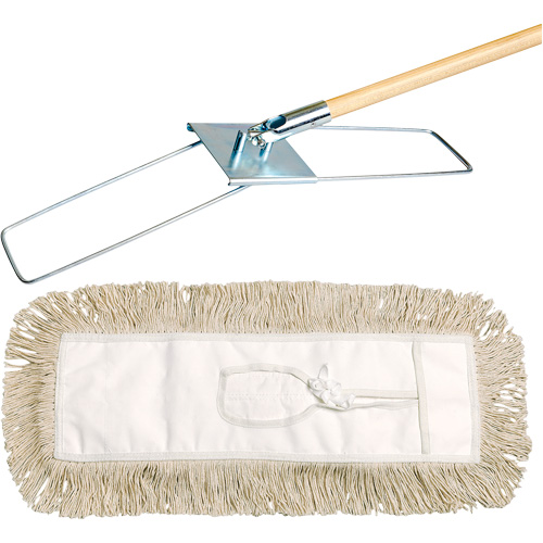 Break-Ezy Dust Mop System, Tie-On Style, Cotton, 36" L x 5" W OSI Industrial Sales