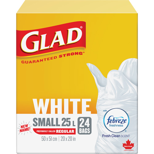 Small 25L Febreze Garbage Bags, Regular, 20" W x 20" L, White OSI Industrial Sales