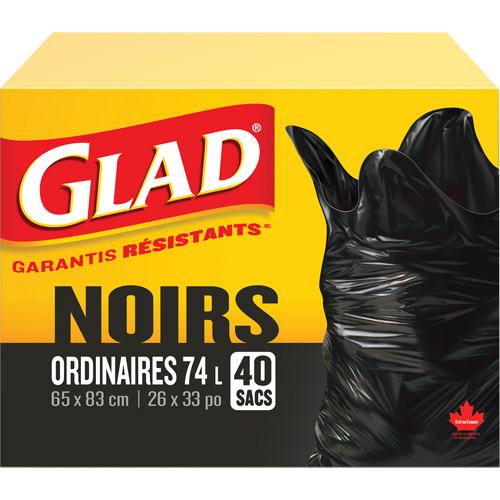 74L Garbage Bags, Regular, 26" W x 33" L, Black OSI Industrial Sales