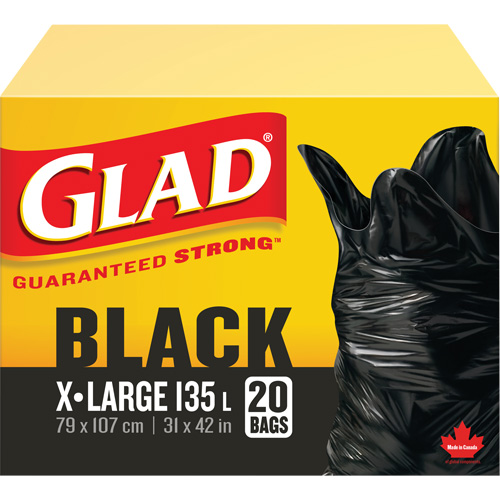 Sacs &agrave; ordures 135 L, R&eacute;gulier, 31" la x 42" lo, Noir OSI Industrial Sales