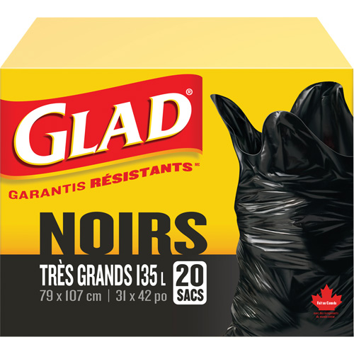 Sacs &agrave; ordures 135 L, R&eacute;gulier, 31" la x 42" lo, Noir OSI Industrial Sales