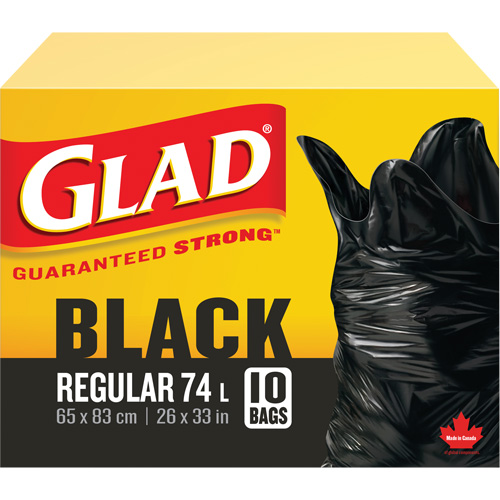 74L Garbage Bags, Regular, 26" W x 33" L, Black OSI Industrial Sales