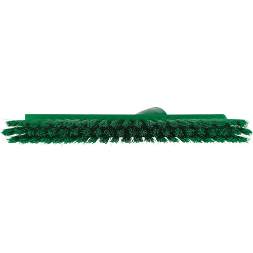 Dustpan Broom with Angled Thread, Medium Bristles, 10", Polyester, Green OSI Industrial Sales