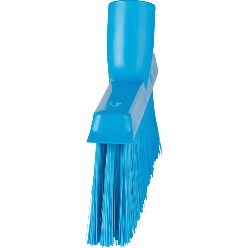 Dustpan Broom with Angled Thread, Medium Bristles, 10", Polyester, Blue OSI Industrial Sales