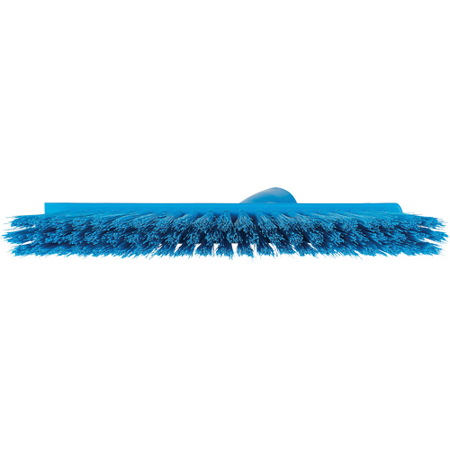 Dustpan Broom with Angled Thread, Medium Bristles, 10", Polyester, Blue OSI Industrial Sales