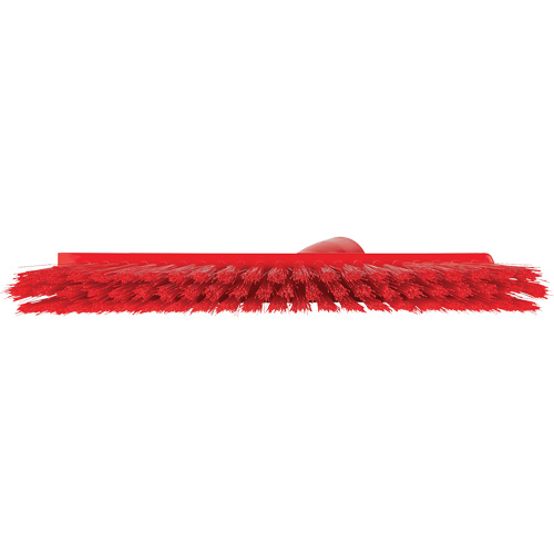 Dustpan Broom with Angled Thread, Medium Bristles, 10", Polyester, Red OSI Industrial Sales