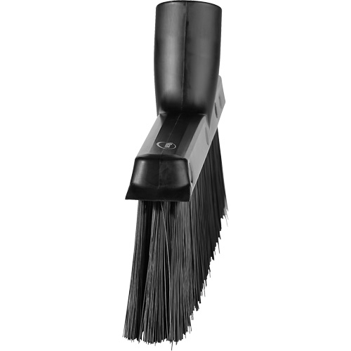 Dustpan Broom with Angled Thread, Medium Bristles, 10", Polyester, Black OSI Industrial Sales