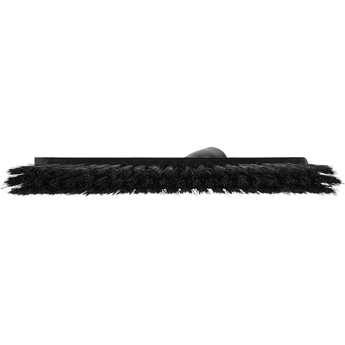 Dustpan Broom with Angled Thread, Medium Bristles, 10", Polyester, Black OSI Industrial Sales