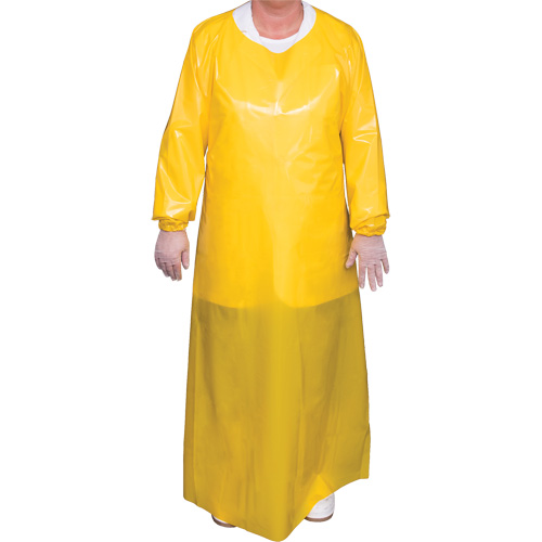 Top Dog 6 Mil. Gown, Large, Yellow, Polyurethane OSI Industrial Sales