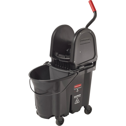 Seau et essoreuse Wavebrake, Pression vers le bas, 8,75 gal. US (35 pintes), Noir OSI Industrial Sales